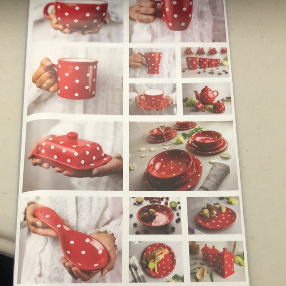 City to cottage Red & White Spoon Holder - Picture 6 of 6